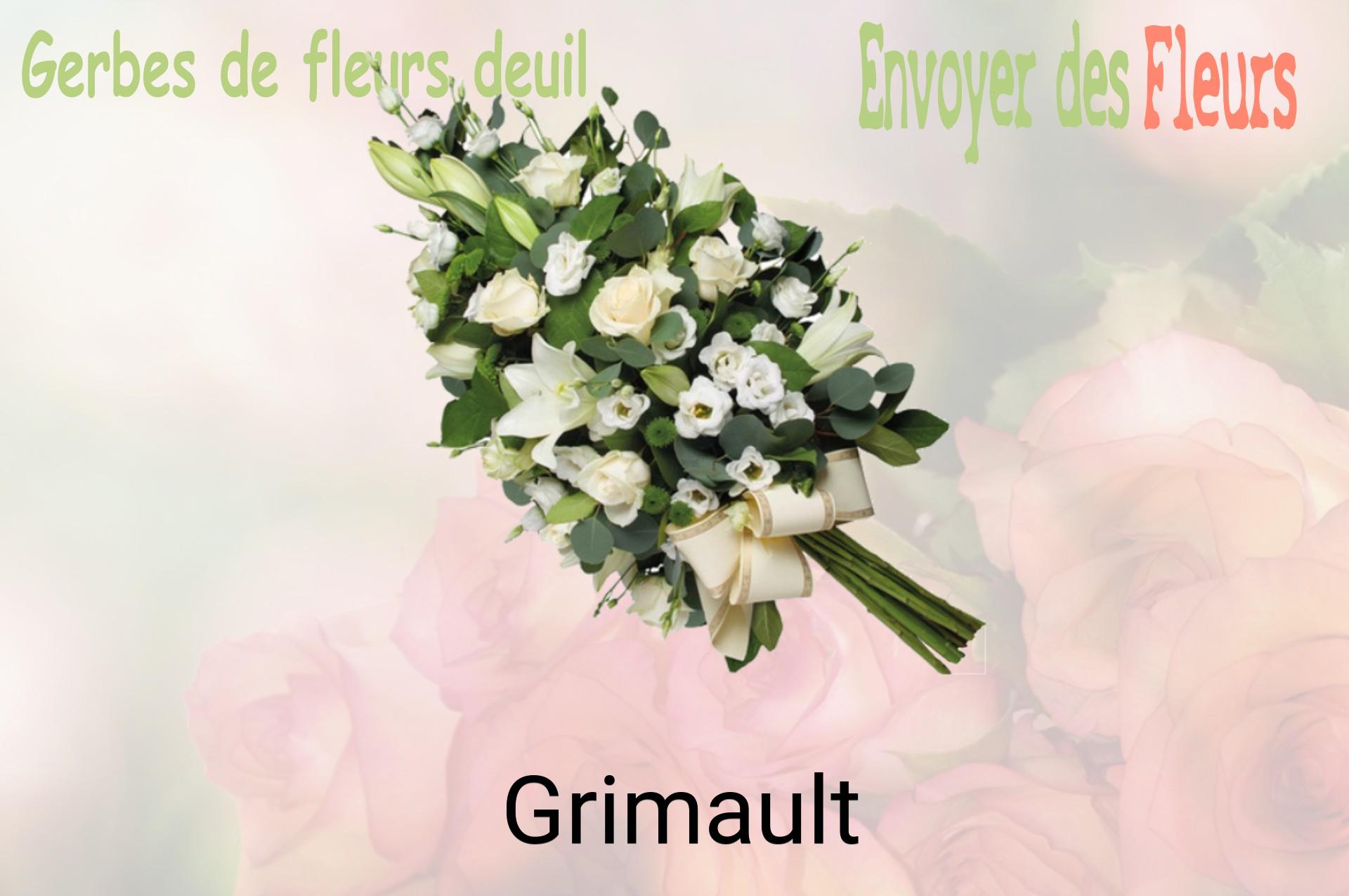 Gerbe de fleurs de deuil livrée à Grimault